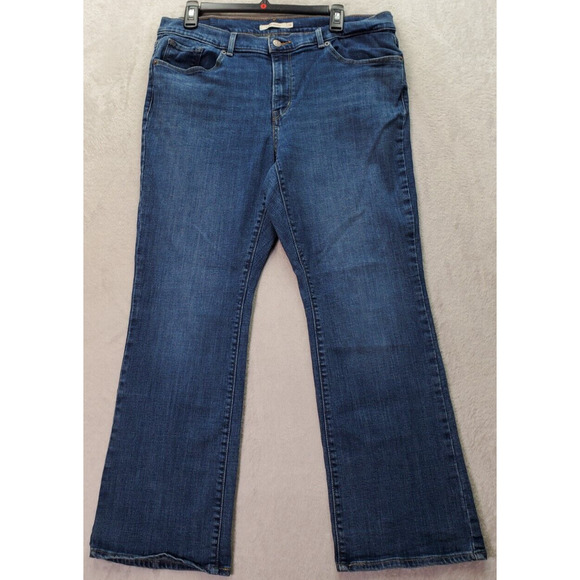 Levi's Bootcut Jeans Women Size 14 Blue Denim Classic Fit Medium Wash Flat Front - Picture 1 of 9